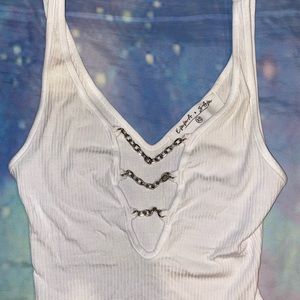 Emma & Sam Chain Crop Tank Top- Size XS